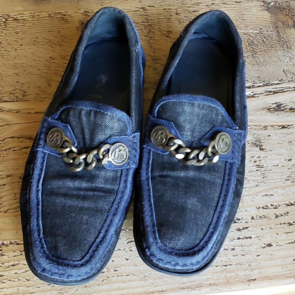 John Galliano denim driving loafer